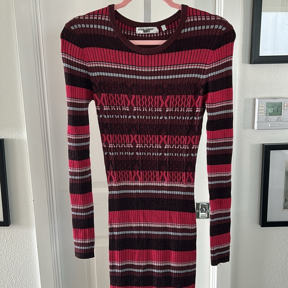 Opening Ceremony Rib Stripe Knit Dress, RTR - Picture 6 of 11